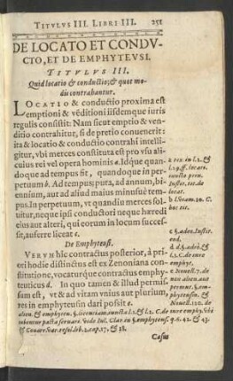 De Locato Et Conducto, Et De Emphyteusi. Titulus III.