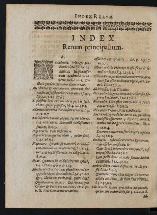 Index Rerum principalium.