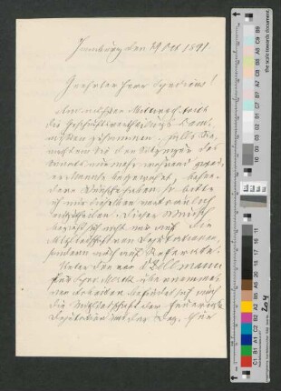 Brief an Werner von Melle