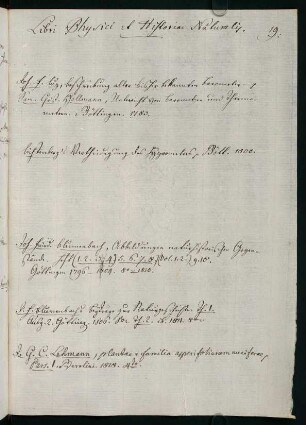 19, Libri physici et historiae naturalis