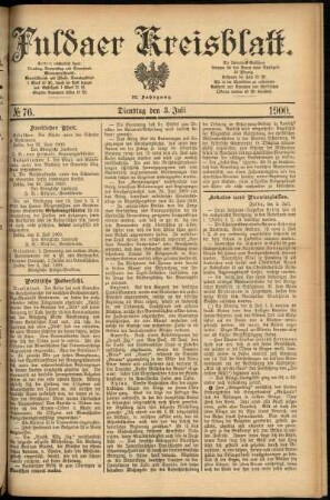 Ausgabe vom Dienstag, den 03. Juli 1900.