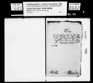 Projekt einer Zusammenkunft der Gräfin Magdalena von Manderscheid, Witwe, und Elisabeth von Merode, Witwe von Antheville wegen der Herrschaften Bettenfeld und Meerfeld.