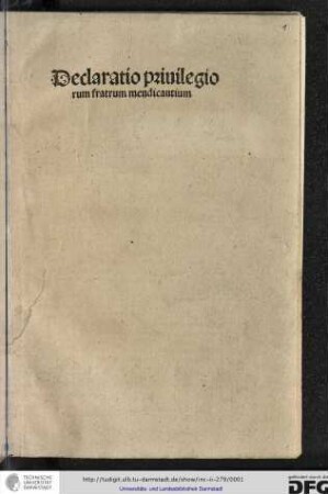 Declaratio privilegiorum fratrum mendicantium