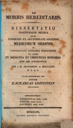 De morbis hereditariis : diss. inaug. med.
