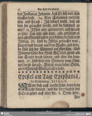 [Am Tage Epiphaniae (der Erscheinung)]