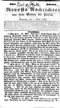 Neueste Nachrichten aus dem Gebiete der Politik. 1855 = Jg. 8, 4 - 6