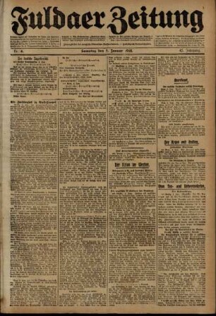 Ausgabe vom Samstag, den 05. Januar 1918.