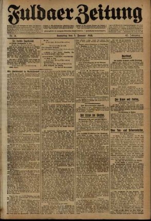 Ausgabe vom Samstag, den 05. Januar 1918.