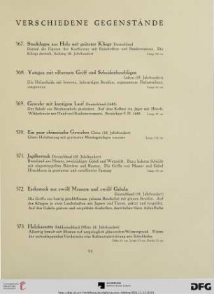 Verschiedene Gegenstände (Nr. 567-586)