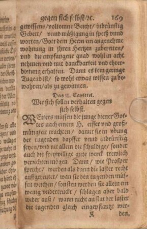 Das II. Capittel. Wie sich sollen verhalten gegen sich selbst.
