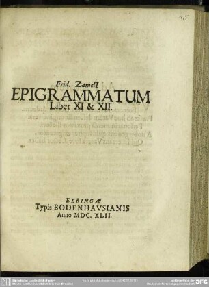 Epigrammatum Liber XI. & XII.