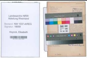 Entnazifizierung Elisabeth Hoynck , geb. 00.00.0000 ()