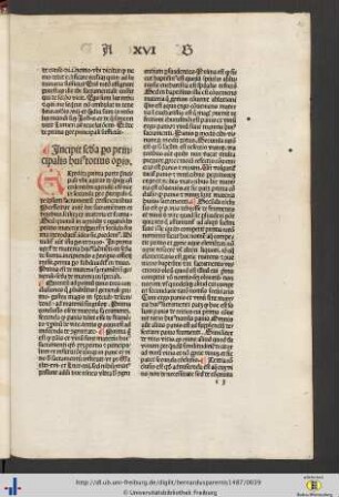 Secunda pars principalis huius totius operis