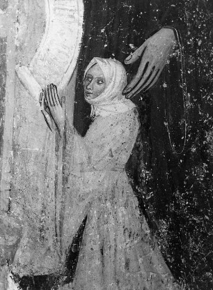 Pietà : Pietà. Fresko (1401/1415). Detail. Weitensfeld-Flattnitz-Zweinitz, Pfarrkirche Sankt Ägidius, Südliche Triumphbogenwand