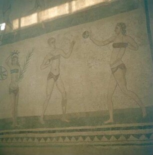 Sizilien. Villa Romana del Casale. Mosaik "Mosaik der Mädchen im Bikini"