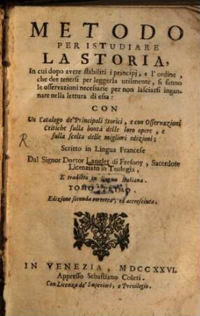 Metodo per istudiare la storia