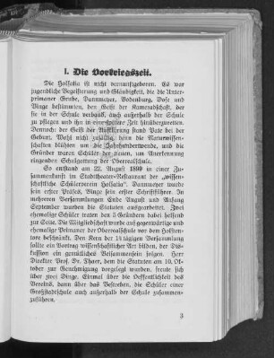 I. Die Vorkriegszeit.