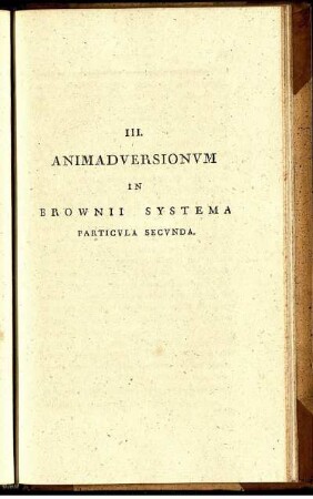 III. Animadversionum in Brownii Systema Particula Secunda.