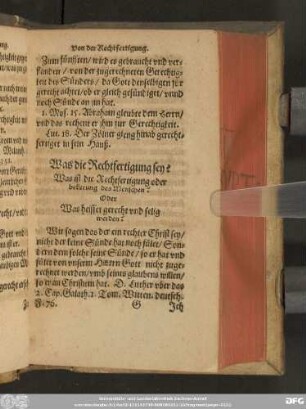 Was die Rechtfertigung sey? Was ist die Rechtfertigung oder bekerung des Menschen?