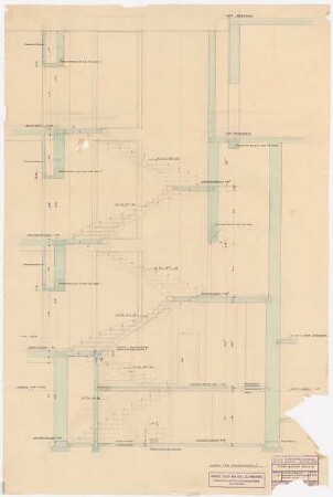 Schauspielhaus, Bochum: Zuschauerhaus: Schnitt A-B Rundtreppe Fürstenstraße 1:20