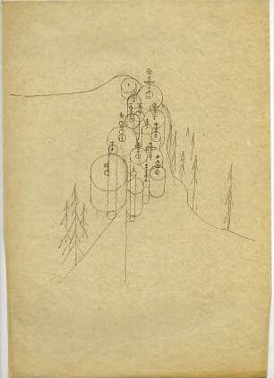 Rosenbauer, Gregor; Kirchenentwürfe Epoche 3 - Kirchen (Zylinder, Vogelperspektive, Landschaft)