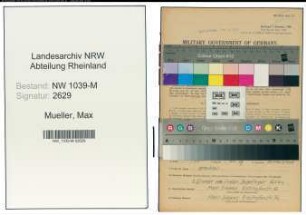 Entnazifizierung Max Mueller , geb. 07.07.1904 (Arbeiter)