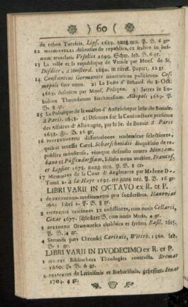 Libri Varii In Duodecimo ex R. et P.