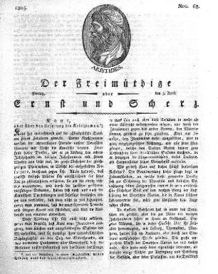 Nro. 68, Freitag, den 5. April 1805