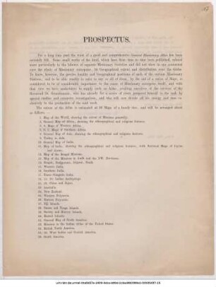 Prospectus [to the General Missionary Atlas]