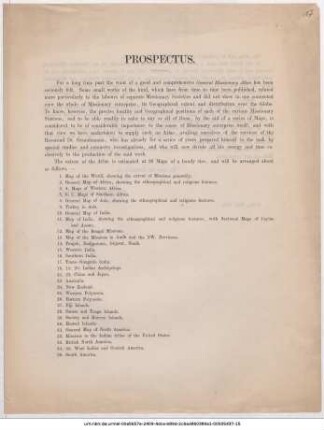Prospectus [to the General Missionary Atlas]