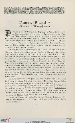 Neuntes Kapitel: Elementare Übungsformen