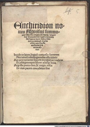 Enchiridion novus Algorismi summopere de integris