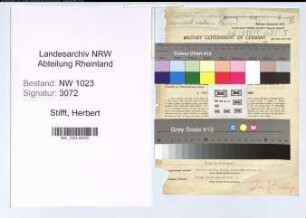 Entnazifizierung Herbert Stifft , geb. 23.03.1906 (Schneider)
