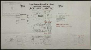 Decksplan der Motorschiffe "Portland" und "Seattle"