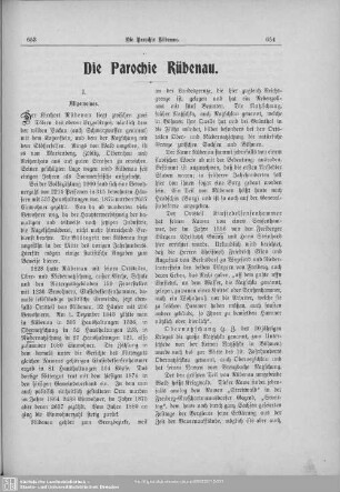 Die Parochie Rübenau