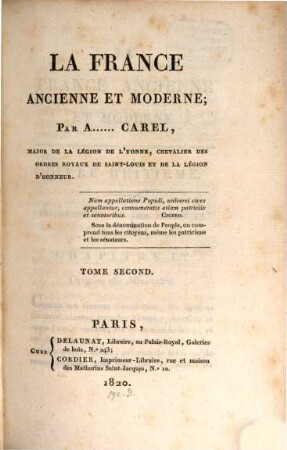 La France ancienne et moderne, 2
