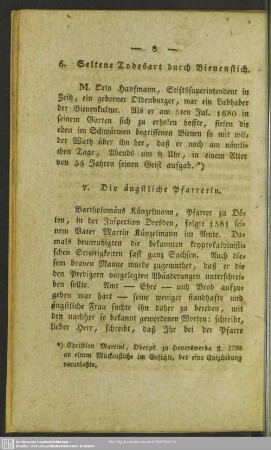 6. Seltene Todesart durch Bienenstich