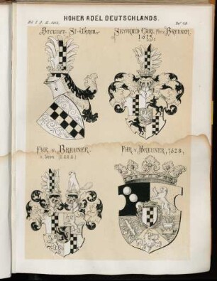 Taf. 23. Breuner. St-Wppn. - Seyfried Carl Fhr. v. Breuner 1615. - Fhr. v. Breuner. n. Siebm. (I.22.5) - Fhr. v. Breuner, 1628