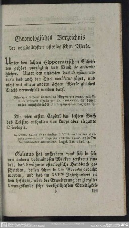 Chronologisches Verzeichnis der vorzüglichsten osteologischen Werke