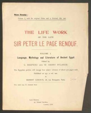 Brief von Meline Bentheim an Peter Le Page Renouf