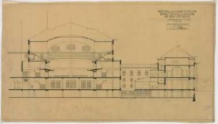 Thiersch, Friedrich von; Frankfurt / Main (Hessen); Festhalle - Längsschnitt