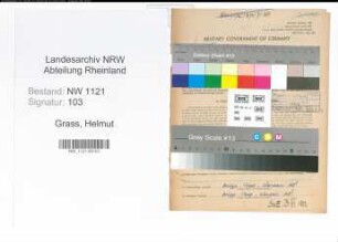 Entnazifizierung Helmut Grass , geb. 13.11.1911 (Ingenieur)