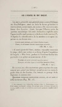 Sur l'origine du mot moment.