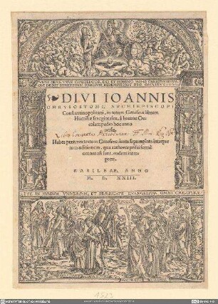 Divi Ioannis Chrysostomi, Archiepiscopi Constantinopolitani, in totum Geneseōs librum Homiliae ...