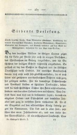 Siebente Vorlesung