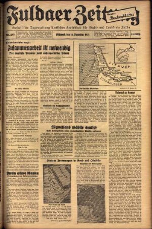 Ausgabe vom Mittwoch, den 14. Dezember 1938.
