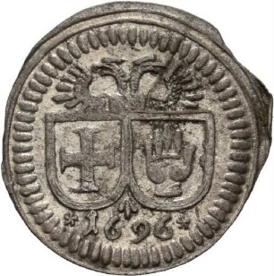 Einseitiger Pfennig der Reichsstadt Schwäbisch Hall, 1696