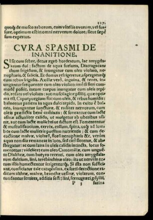 Cura Spasmi De Inanitione.