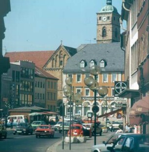 Schweinfurt. Marktplatz vom Rathaus aus gesehen