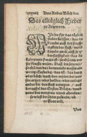 Das alltäglich Fieber zu Artzneyen.